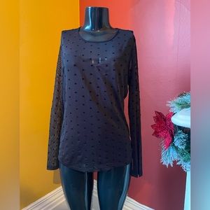 Ricki’s Polka Dot Sheer Long Sleeve ( Small )